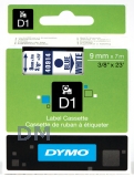 Лента DYMO системы D1, 9 мм х 7 м, пластиковая, синие буквы, белая лента (S0720690)