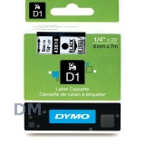Лента DYMO системы D1, 6 мм х 7 м, пластиковая, черный шрифт, прозрачная лента (S0720770/43610)