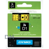 Лента DYMO системы D1, 9 мм х 7 м, полиэстер, черный шрифт, желтая лента (S0720730/40918)