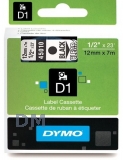 Лента DYMO  пластиковая, системы D1, 12 мм х 7 м, черный шрифт, прозрачная лента (S0720500/45010)