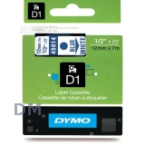 Лента DYMO системы D1, 12 мм х 7 м, пластиковая, синие буквы, белая лента (S0720540/45014)
