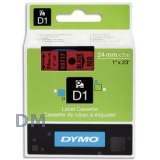Лента DYMO системы D1, 24 мм х 7 м, пластиковая, черный шрифт, красная лента (S0720970/53717)