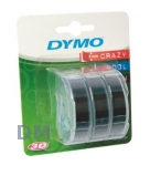 Лента DYMO для механических принтеров Omega, ширина 9 мм, длина 3 м, пластиковая, черная, 3 шт.(S0847730)