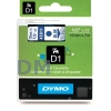Лента DYMO  пластиковая, системы D1, 12 мм х 7 м, голубой шрифт, прозрачная лента (S0720510/45011)