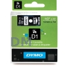 Лента DYMO системы D1, 12 мм х 7 м,пластиковая, белый шрифт, черная лента (S0720610/45021)